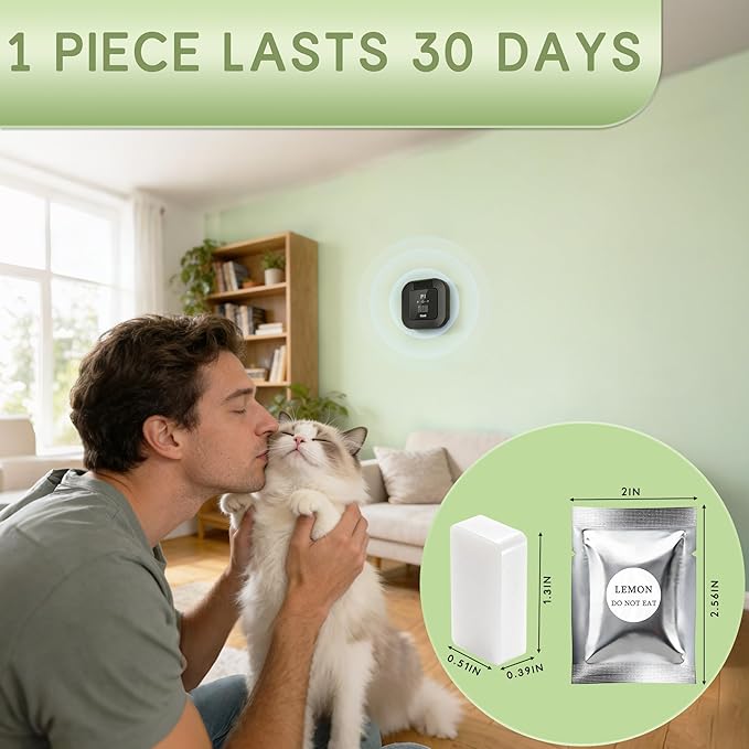 Cat Litter Deodorizer – 99% Odor Removal, Ozone Air Purifier for Pets, Strong Odor Eliminator for Litter Box, Toilet, Closet, Cabinet, Shoe, Garage