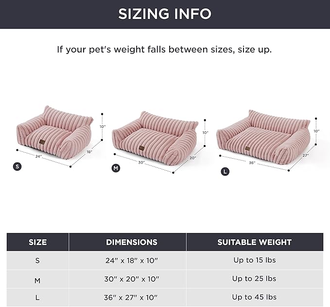 Bedsure ComfyFleece™ Cute Cat Couch for Pets - As Seen on TV on Good Day New York, Fuzzy Cats beds for Indoor Cats with Removable Washable Cover, Supportive Pet Sofa, 24inch, Blush Pink