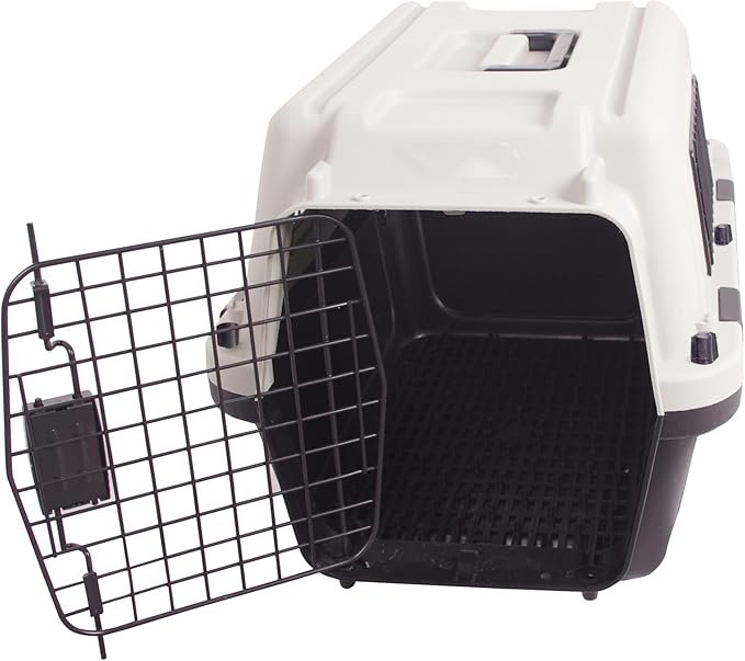 Plastic Dog/Cat Crate Portable Travelling Pet Kennel Without Wheel for Dogs/Cats, Small, Tan