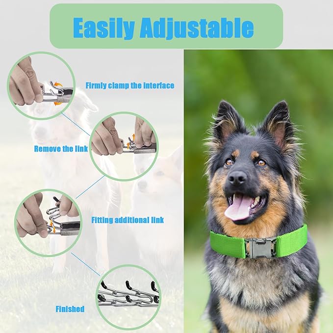 Prong Training Collar for Dogs, Rotating Ring Welding, Adjustable Dog Training Pinch Collar with Quick Release Buckle, for Small Medium Large Dogs