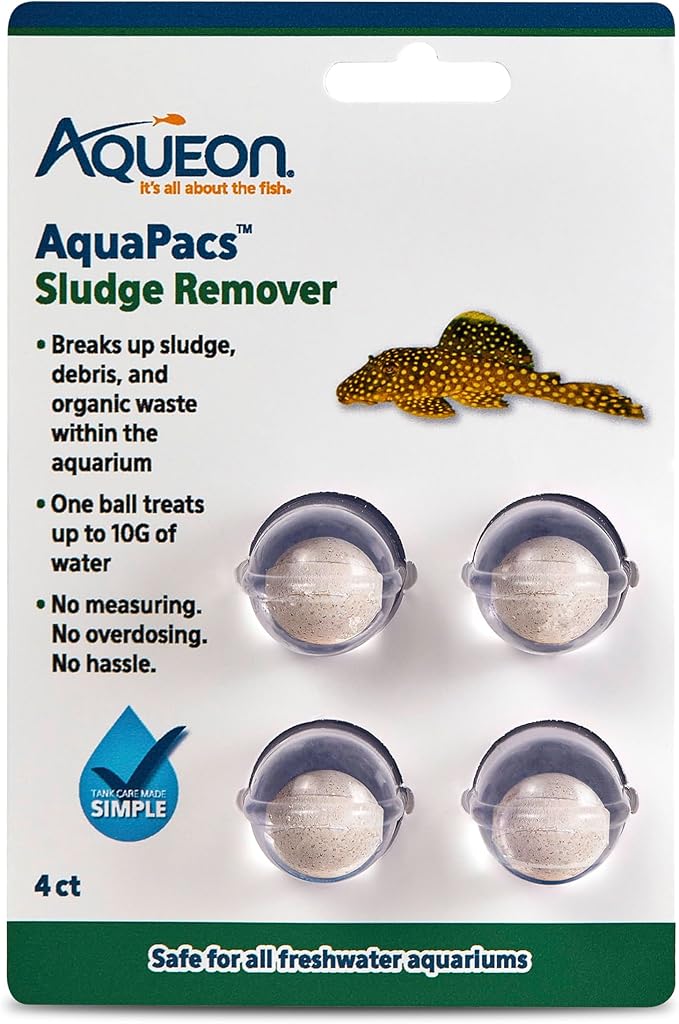 Aqueon AquaPacs Sludge Remover, for Freshwater Aquariums, 4 Pack