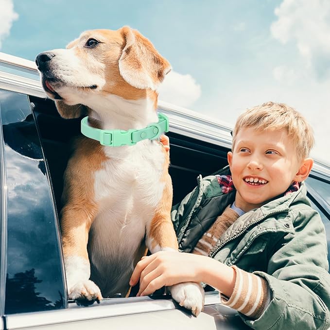 Waterproof Dog Collar Soft Rubber Dog Collar with Safety Buckle Adjustable Pet Collars for Small Medium Large Dogs
