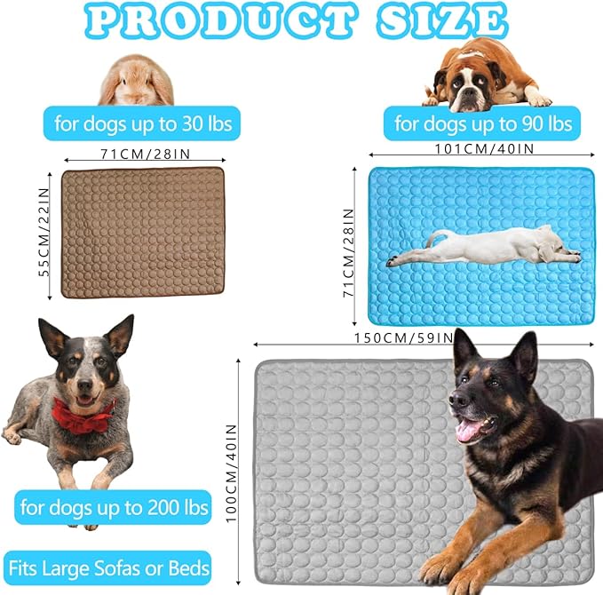 Dog Cooling Mat for Dogs, Pet Cooling Pad Bed for Dog Easy Washable for All Types of Pets and Perfect for Both Indoor and Outdoor Use, Including Car Seats 59" x 40"