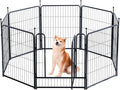 Dog Playpen,Portable Outdoor Dog Fence, Dog Playpen for Large/Medium/Small Dogs, Dog Fences for The Yard,with Doors Foldable Metal (32 inch, 08 Panels)