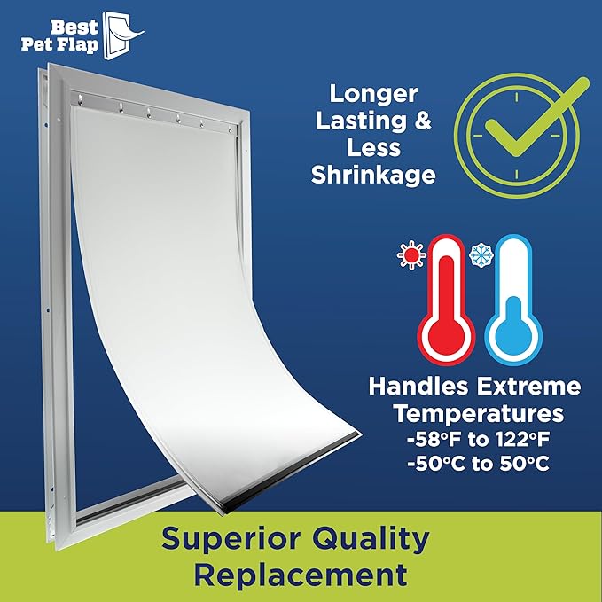 XL Replacement Dog Door Non PVC Flap Fits PetSafe PAC11-11040 - Measures 13 1/8" x 24 7/8" Longer Lasting, Most Energy Efficient, Less Shrinkage, BPA Free