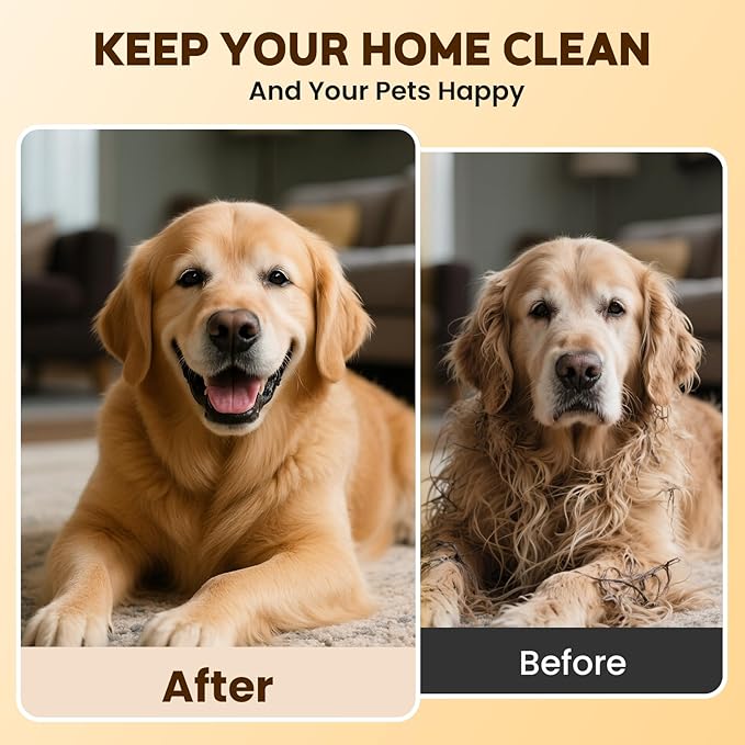 Deshedding Dog Brush & Pet Hair Remover Comb – Grooming Tool for Cats, Dogs, Rabbits, Horses, Hamsters | Itching Relief & Gift for Pet Lovers