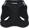 Best Pet Supplies - All Weather Plush, Reflective, No Pull Harness for Small, Medium Dogs, Cats - Secure with Hook & Loop Fastener, Buckle, Double D-Rings - Black Plush, XL