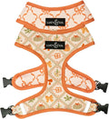 Lucy & Co. Cute Reversible Dog Harness Walking Halter - Best Designer Pet Harnesses for XS - XL Dogs - Padded Adjustable Vest for Easy Walking-Large-Orange Cream Pumpkin