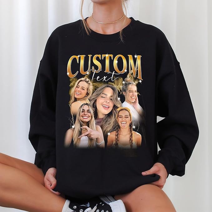 NAZENTI Custom Bootleg Rap Tee, Custom T-Shirts with Picture, Retro Custom Bootleg, Valentine's Gifts for Him Her