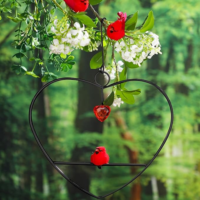 LemonRoad Hummingbird Swing, Tweet Heart Birdie Swing, Copper Hummingbird Perch Metal Frame for Wild Finches & Orioles Bird Outdoors Indoor Trunk Lawn Patio Garden (Black)