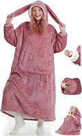 Mewaii Wearable Blanket Hoodie for Adults, Warm Sherpa & Soft Flannel Long Sweatshirt with Giant Pocket, Cozy Gifts for Women