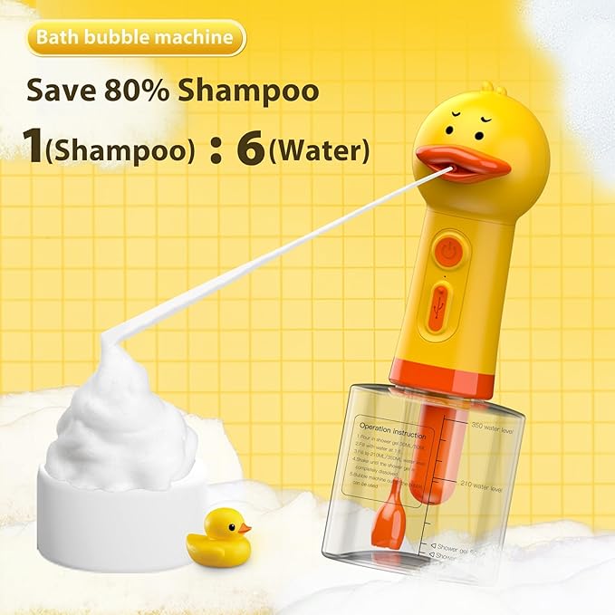 Electric Dog Shampoo Dispenser & Foam Sprayer – Automatic Dog Soap Dispenser, Rechargeable Dog Shampoo Foamer, IPX7 Waterproof Pet Bath Supplies for Dogs, Cats & Puppies