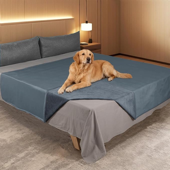 Ameritex Pet Bed Blanket Reversible 100% Waterproof Velvet Super Soft for Sofa and Bed