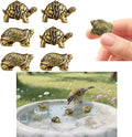 6 Pcs Copper Bath Disks Ornaments Mini Turtle Shape, Retro Copper Birdbath Purification Cleaner, Fit for Outdoor Birdbaths, Bowls