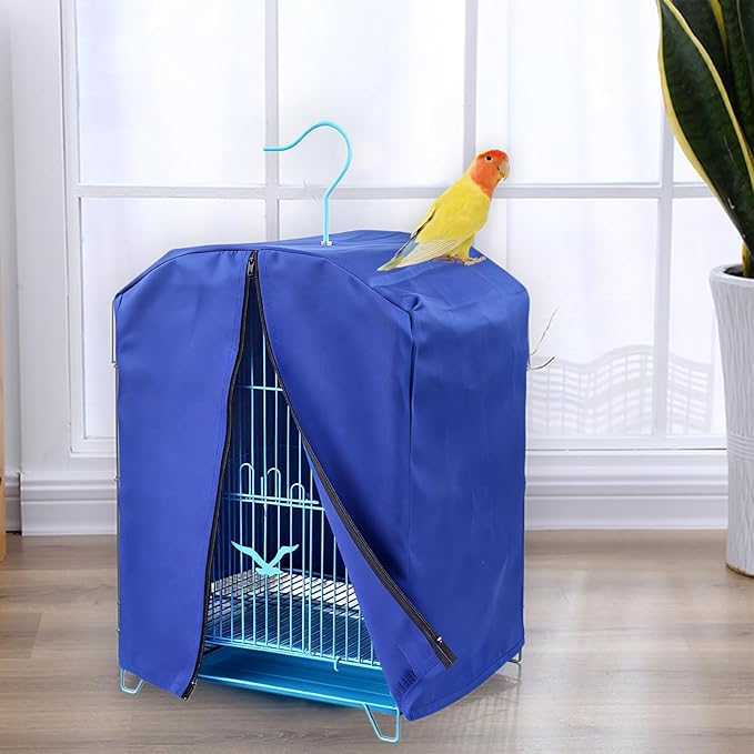 Bird Cage Cover for Night, Bird Cage Cover Shield, Black-Out Birdcage Cover, Good Night Windproof Light-Proof Cage Accessories for Parakeets Lovebirds Parrot (Only Covers, Blue)