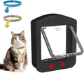 [ALUMANI] Cat Door for Interior Door and Exterior Door, 4 Way Locking Cat Door with Magnetic Flap, Collar Activated Pet Door, 2pcs of Cat Magnetic Collars, Black