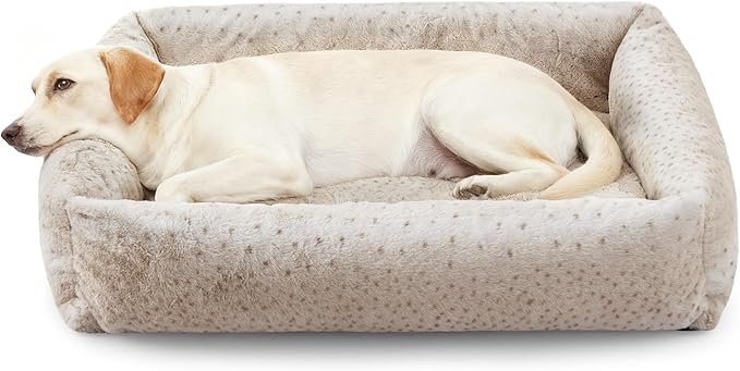 JOEJOY XL Dog Beds Large Sized Dog, Washable Orthopedic Premium Soft Corduroy Fleece Pet Bed with Removable Zipper Cover, Cute Calming Puppy Bed with Non Skid Bottom
