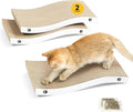 Cat Scratcher, Durable Scratch Pad, Corrugated Cardboard Scratching Board for Indoor Cats, Heavy Duty, Double-Sided Usability, Recyclable, with Catnip, Medium, 2 Packs