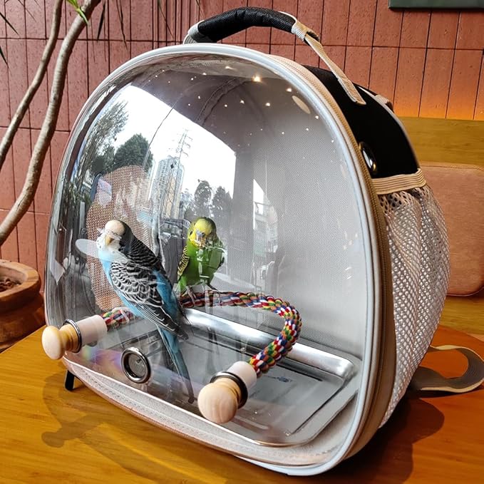 Metal Tray for halinfer Bird Carrier and Clear Bubble Window Small and Large Backpack to Carry Parakeet Parrot Budgies Conure Cockatiel (Silver, Metal Tray)