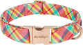 Cotton Dog Collar, Soft Adjustable Dog Collars for Small Dogs, Multi-Color Plaid Dog Collar for Small Medium Large Dogs, Cute Dog Collars Perfect for Girl or Boy Dog Collars-S