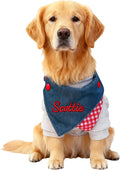 Custom Embroidered Dog Bandana Personalized with Name Adjustable Triangle Neckwear Scarf for Dogs and Cats Washable Polyester Pet Accessories Gift for Pet Lovers