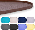 Hubulk 100% Waterproof Silicone Pet Feeding Mat with Raised Edge for Food and Water, Dog Bowl Mats, Cat Bowls Placemat with High Lip Protects Floor for Cats and Dogs (Brown, 32" L x 24" W)
