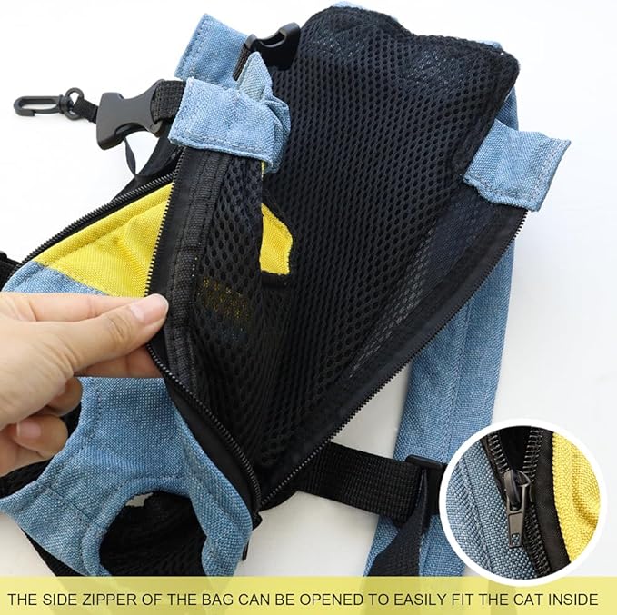 Pet Carrier Backpack, Adjustable Backpack Legs Out Easy-fit Chest Carrier for Medium Dogs Cats Puppies