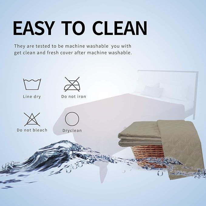 Easy-Going 100% Waterproof Dog Bed Cover, Non-Slip Pet Blanket for Furniture, Washable Couch Cover, Repleasement Sofa Cover (86X82 in,Beige)