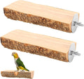 2PCS Natural Wood Bird Perch Platform for Cage - Parrot Perch Stand for Conures, Cockatiels, Budgies, Lovebirds, Parrotlets, Small Bird Cage Accessories & Wooden Perches for Small Parrots
