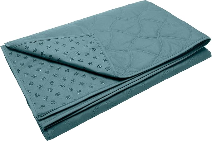 Furhaven Waterproof & Non-Slip Full Size Mattress Cover Protector for Dogs & Cats, Washable, For Beds, Couches, & Car Seats - Quilted Twill Blanket Mattress Cover - Nile Blue, Medium/Full Size