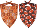 ADOGGYGO Dog Bandanas Boy Girl, Reversible Football Donuts Pet Scarf, Premium Fabric, Adjustable Fit Brown Football Bandanas for Small Large Dogs (Small)