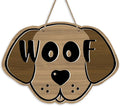 Cute Dog Front Door Sign, Farmhouse Wood Door Hanger Outdoor Outside Porch Decor Pet Lover Owner Gift, Rustic Wooden Wreath Indoor Wall Hanging Decoration