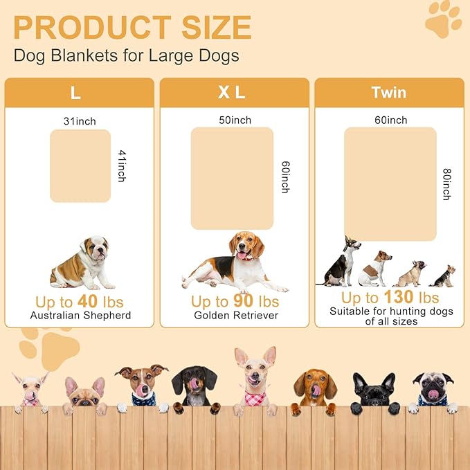 1 Pack 3 Blankets for Dogs, Dog Blanket for Large & Medium Pet Cat, Premium Soft Fluffy Suitable for Sofas, Kennels & Beds, Gifts Puppy Essentials, 41x31inch, Brown/Purple/Coffee Brown