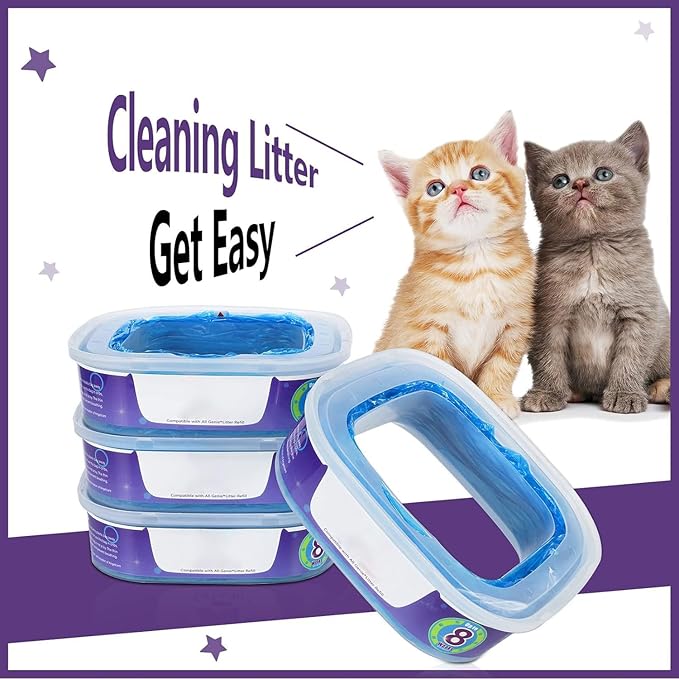 Double Pack Cat Litter Refills by AMAZINK Compatible with Litter Genie Pails