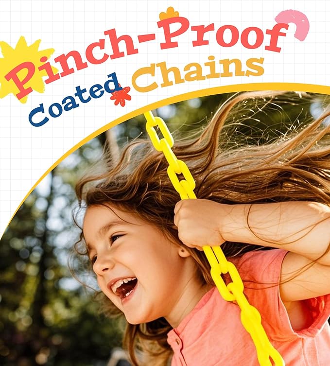 little dove Heavy Duty Swing Seat, Kids Swing with 66" Rust-Resistant Chains, Swing Set Accessories Replacement with Quick Links, Swing for Swingset Outdoor Playground, Green