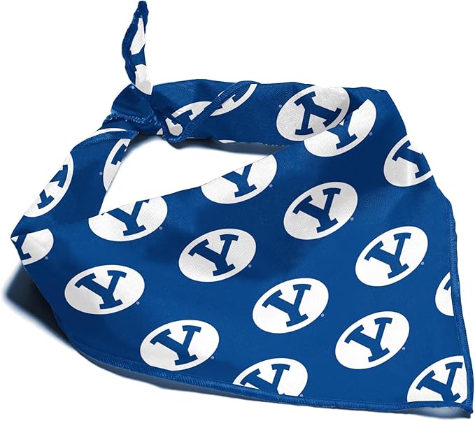 BYU Cougars Officially Licensed Bandana for Dogs and Cats | Fits Pets Great Gift Idea | Easy-to-Tie (Small, 13")