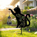 Bshine Cat Solar Light Outdoor Garden Decoration, Waterproof Metal Stake Black Outdoor Statue Lantern, Lawn Ornaments for Yard, Path, Patio, Sculpture Black Cat Memorial Gift