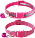 Hot Pink Kitten Collar with Bells, [2 Pack] Light Blue Break Away Cat Collar with Bells, Reflective Cat Collar for Boy Cats Kitty