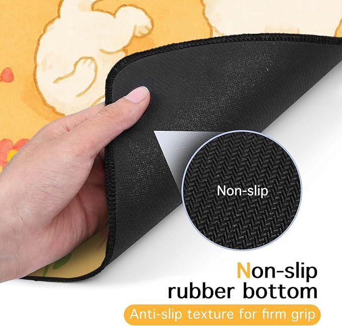 Bichon Frise Pet Food Mat Cute Spill-Proof Dog Water Bowl Mat Funning Mats for Cat Food and Water Bowls Cute Easy Clean Dog Bowl Mats Pet Placemat 20" x 12" Fast Dry Pets Feeding Pad