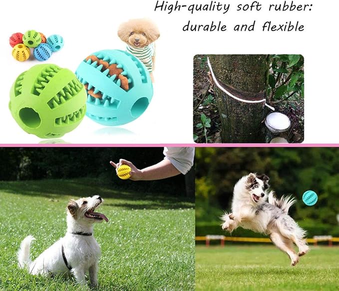 Sunglow 2 Pack Dog Toy Ball - Nontoxic Bite Resistant Teething Toys for Small/Medium/Large Dog and Puppy Cat, Dog Pet Food Treat Feeder Chew Tooth Cleaning Exercise Game IQ Training