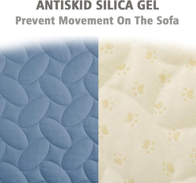 Ameritex Waterproof Pet Bed Cover Anti-Slip Dog Bed Blanket for Sofa and Furniture Waterproof New Pattern Design (Lightblue, 30x80 Inch (Pack of 1))