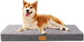Patas Lague Orthopedic Dog Bed Large Sized Dog 36''X24'',Soft Waterproof Egg Crate Foam Medium Pet Crate Beds Mat with Removable Washable Cover and Non-Slip Bottom, Light Grey