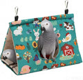 Rypet Winter Warm Bird Nest House - Hanging Hammock Velvet Shed Hut Cage Plush Fluffy Birds Hideaway Sleeping Bed Fuzzy for Parrot Parakeet Cockatiels Budgies Lovebird Medium (Forest Green)