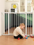 Babelio Baby Gate for Doorways and Stairs, 36“ Tall Pet Gate, PressGuard P7 with Auto Close Design, 29"-43" Wide Easy Install Pressure Mounted, Safety Gate Door for Child and Pet, White