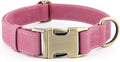 Plutus Pet Genuine Leather Dog Collar – Adjustable Pet Collar with Quick Release Metal Buckle, Soft Real Leather for Small Medium Large Dogs, Heavy Duty & Skin-Friendly (Pink, M)