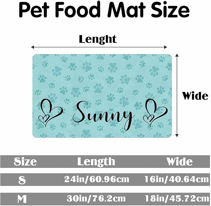 Personalized Dog Cat Mat with Name Photo Custom Placemat Feeding Mats for Food and Water Customized Non-Slip Waterproof Doormat for Bowls Outdoor Indoor Floors Gifts for Pet Owner