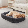 Orthopedic Dog Bed for Medium, Large Dogs Breeds, High Density Egg Crate Foam Dog Sofa Beds with Four Sided Bolster,Oval Kennel Bed, Pet Couch Bed,Removable Washable Cover& Non-Slip Bottom