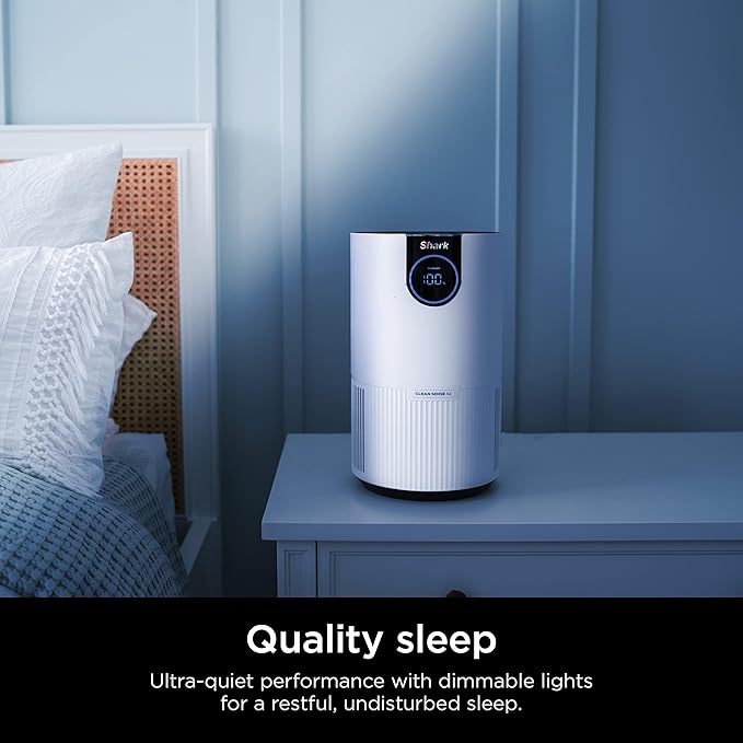 Shark Air Purifiers For Home Pets, 2 Pack, Allergies, Pet Hair, HEPA Air Filter, 500 Sq Ft, Small Room, Bedroom, Odor Eliminator Clean Sense, Captures 99.98% of Particles, Pet Dander, Fur, HP102PK2 (Renewed)