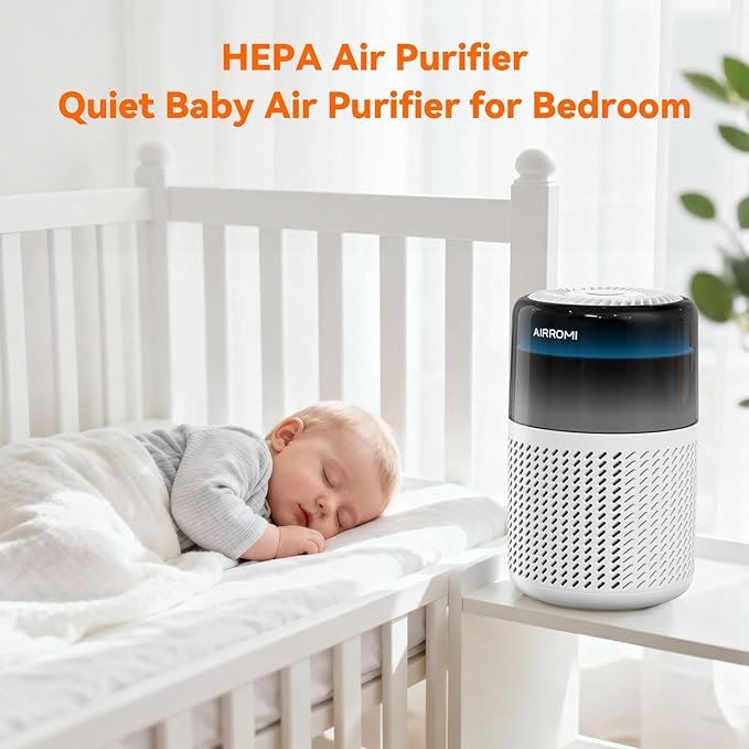 AIRROMI HEPA Air Purifier for Bedroom&Home,Pet Air Purifier for Home Pets,Removes Pet Odor,Cat Litter Smell,Dust,Smoke&Allergies,Quiet Room Air Purifier with Scents,360°Air Cleaner,A2005 White