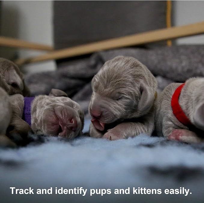 Luter 15 Colors 20x1cm Puppy Collars, Soft Adjustable Whelping Collars for Puppy ID Collars for Newborn Dog Kittens for Pet